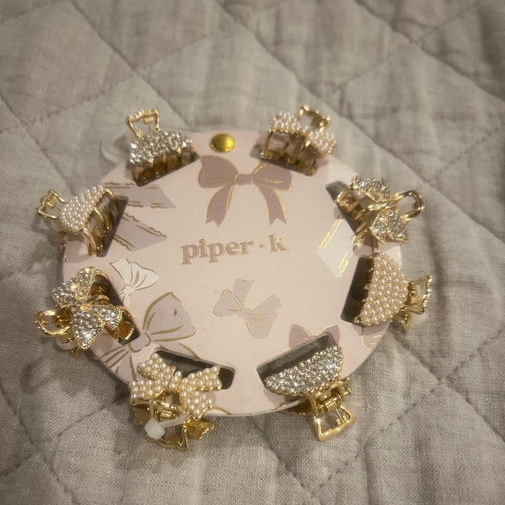 Piper K Gold and Pearl Hair Clips